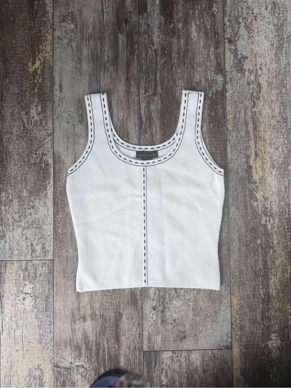 2 for $30 sale: NWT House of Harlow 1960 white knit tank top with black contract